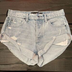 Alexander Wang Light Blue Distressed Denim Shorts size 25